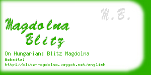 magdolna blitz business card